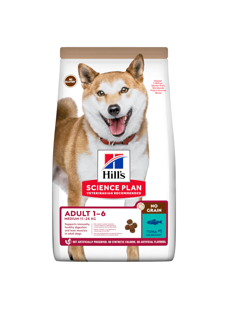 Hill's Science Plan NO GRAIN MEDIUM ADULT IPOALLERGENICO Alimento per Cani con Tonno - 2,5kg