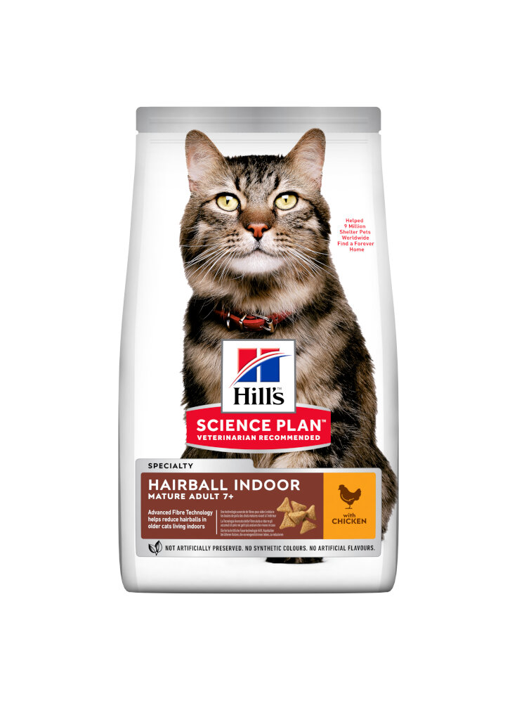 HILL'S SCIENCE PLAN Mature Adult Hairball & Indoor Alimento secco per gatti al pollo - 1,5kg